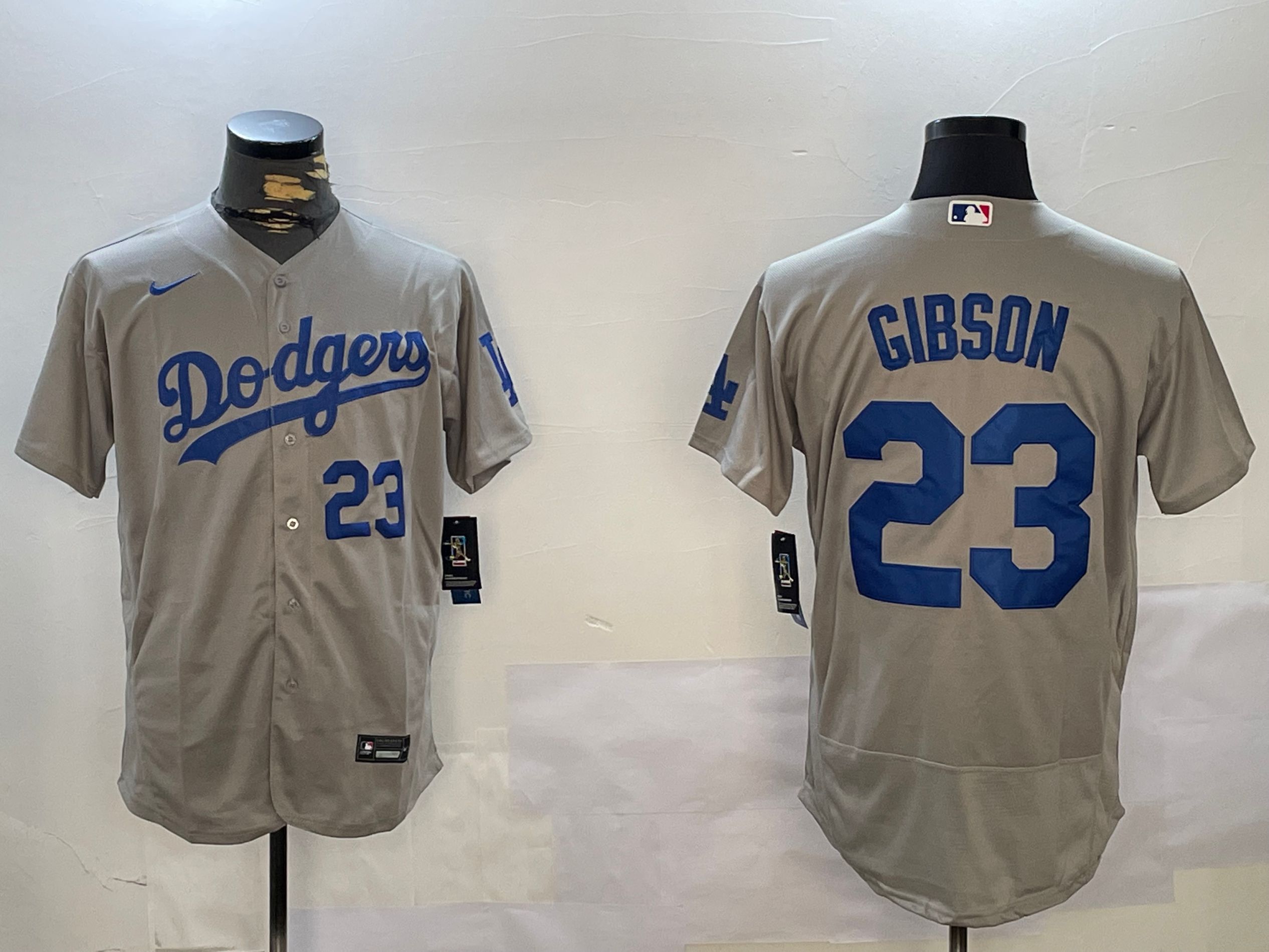 Men Los Angeles Dodgers #23 Gibson Grey Elite 2024 Nike MLB Jersey style 12164->los angeles dodgers->MLB Jersey